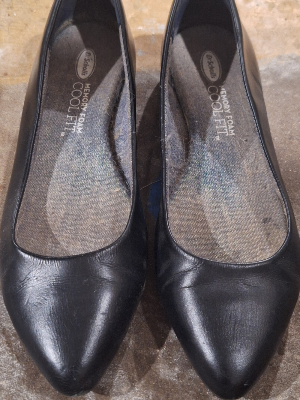 Dr. Scholl's Black Pointed Toe Memory Foam Flats